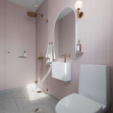 Fibo Urban Dusky Pink Stacked Subway Wall Panel